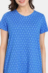 Rosaline Rural Charm Knit Cotton Knee Length Nightdress - Princess Blue — thumbnail 5